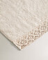 Cotton bath towel with crochet border