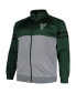 Men's Hunter Green, Heather Gray Milwaukee Bucks Big and Tall Pieced Stripe Raglan Full-Zip Track Jacket