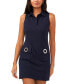 Petite Scuba-Crepe Sleeveless Grommet-Trim Dress