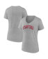 Women's Heather Gray Stanford Cardinal Basic Arch V-Neck T-shirt