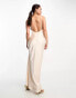 Miss Selfridge bridesmaid satin cowl maxi slip dress in blush