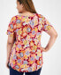 Plus Size Glorious Garden Scoop-Neck Top, Created for Macy's