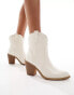 Glamorous Wide Fit western ankle boots in cream