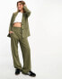 JDY wide leg tailored trousers co-ord in khaki