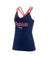 Women's Navy New England Patriots Go for It Strappy Crossback Tank Top