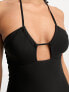 & Other Stories cut out halter swimsuit in black