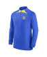 Men's Blue Club America Strike Drill Performance Raglan Quarter-Zip Long Sleeve Top