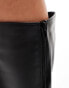 Public Desire Amped kitten heel straight leg pointed knee boots in black