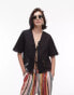 Topshop femme co-ord cutwork bed jacket in black