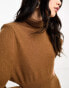 & Other Stories padded shoulder knitted wool midaxi dress in brown