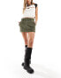 Aape by A Bathing Ape quilted mini skirt in khaki