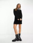 ASOS DESIGN knitted mini jumper dress in rib in black