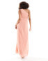 Pretty Lavish Amelia one shoulder ruched maxi dress in apricot ice