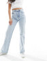 Pull&Bear straight leg high rise jean in light blue