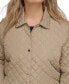 Womens Plus Size Collared Quilted Coat