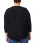 Plus Size Button-Sleeve Boat-Neck Sweater