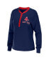 Women's Navy Boston Red Sox Waffle Henley Long Sleeve T-shirt