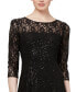 3/4-Sleeve Sequin Lace Dress