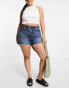 River Island Plus boyfriend denim short in blue