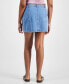 Juniors' Cotton Denim Cargo Miniskirt