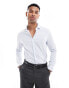 ASOS DESIGN slim shirt with cutaway collar in white and blue stripe