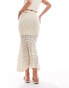 Vila Petite crochet maxi skirt in cream