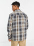 Only & Sons flannel overshirt in grey check