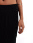 New Look co-ord stitch hem skirt in black