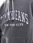 Tommy Jeans varsity logo hoodie in washed black