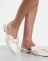 Be Mine Bridal Alezae bow front backless slippers in ivory