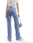 & Other Stories high rise straight leg jeans in light blue wash