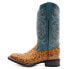 Ferrini Kai Embroidery Square Toe Cowboy Mens Blue, Brown Casual Boots 4259361