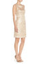 Vince Camuto 194735 Nude Sequin Mesh Sheath Sleeveless Jewel Neck Dress Size 8