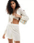 Vero Moda plisse shorts co-ord in cream