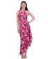 Women's Floral Print Ruffled High-Low A-Line Dress