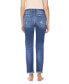 Women's High Rise Slim Raw Hem Straight Jeans