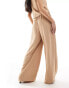 AX Paris shirred waist wide leg trousers co-ord in beige