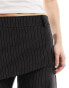 ASOS DESIGN trouser with skirt detail in black stripe