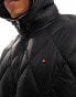 Tommy Hilfiger mix quilt hooded jacket in black