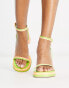 Z_Code_Z Moira platform heeled sandals in green and yellow