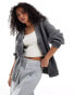 ASOS DESIGN fluffy rib cardigan with v neck in charcoal