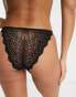 New Look high leg lace brief in black