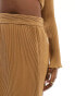 In The Style plisse maxi skirt co-ord in coffee