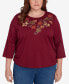 Plus Size Classic Falling Leaves Ruched Sides Top