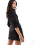 Miss Selfridge Petite blazer dress with ruched detail in black