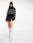 & Other Stories wool and merino jumper in black and white stripe