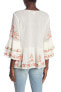 Joie 158526 Women's Kamile Embroidered Blouse 3/4 Sleeve Porcelain Sz. XS