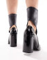 Calvin Klein Jeans leather heeled boots in black