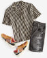 Men's Short Sleeve Button-Down Panama Stripe Shirt