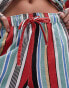 Topshop co ord stripe linen short in multi